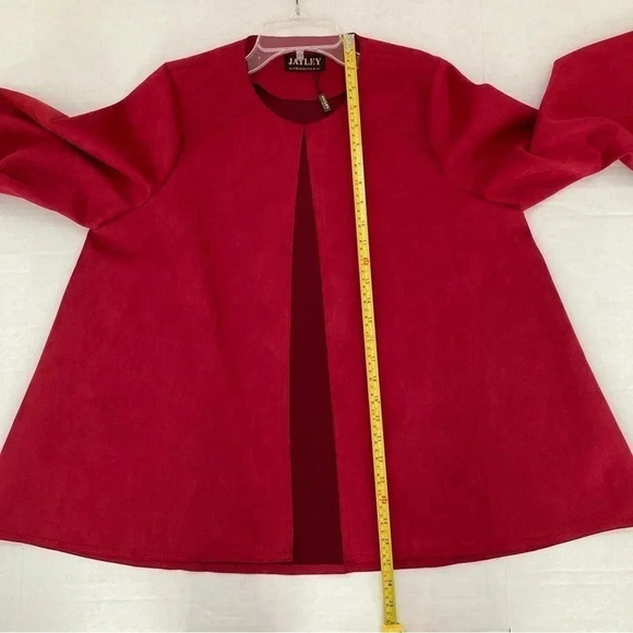 JAYLEY Red Luxury Faux Suede Jacket New One Size - Picture 6 of 9